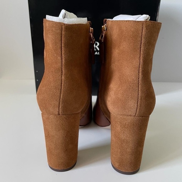 Nib Ralph Lauren Meredith Bootie Leather Booties in Deep Saddle Tan /Whiskey - Picture 8 of 14